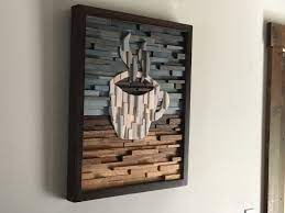 Wood Wall Art Coffee Wall Decor Cafe Art Kitchen Decor Home Etsy Coffee Wall Decor Wood Wall Sculpture Reclaimed Wood Wall Art