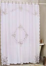 Pristine White Battenburg Open Lace Fabric Shower Curtain 70 X 72 New Shabby Chic Shower Curtain Lace Shower Curtains Shabby Chic Bathroom