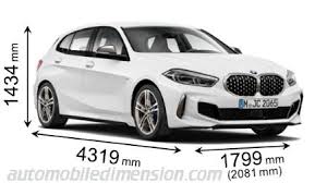 dimensions of bmw cars showing length width and height