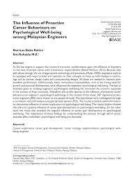 There's so much to see around penang that it can get a bit staggering. Pdf The Influence Of Proactive Career Behaviours On Psychological Well Being Among Malaysian Engineers