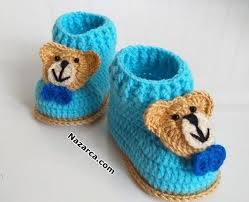 Kizlara Pembe Erkeklere Mavi Ayili Patik Detayli Tarifleri Nazarca Com Patikler Baby Knitting Patterns Orgu