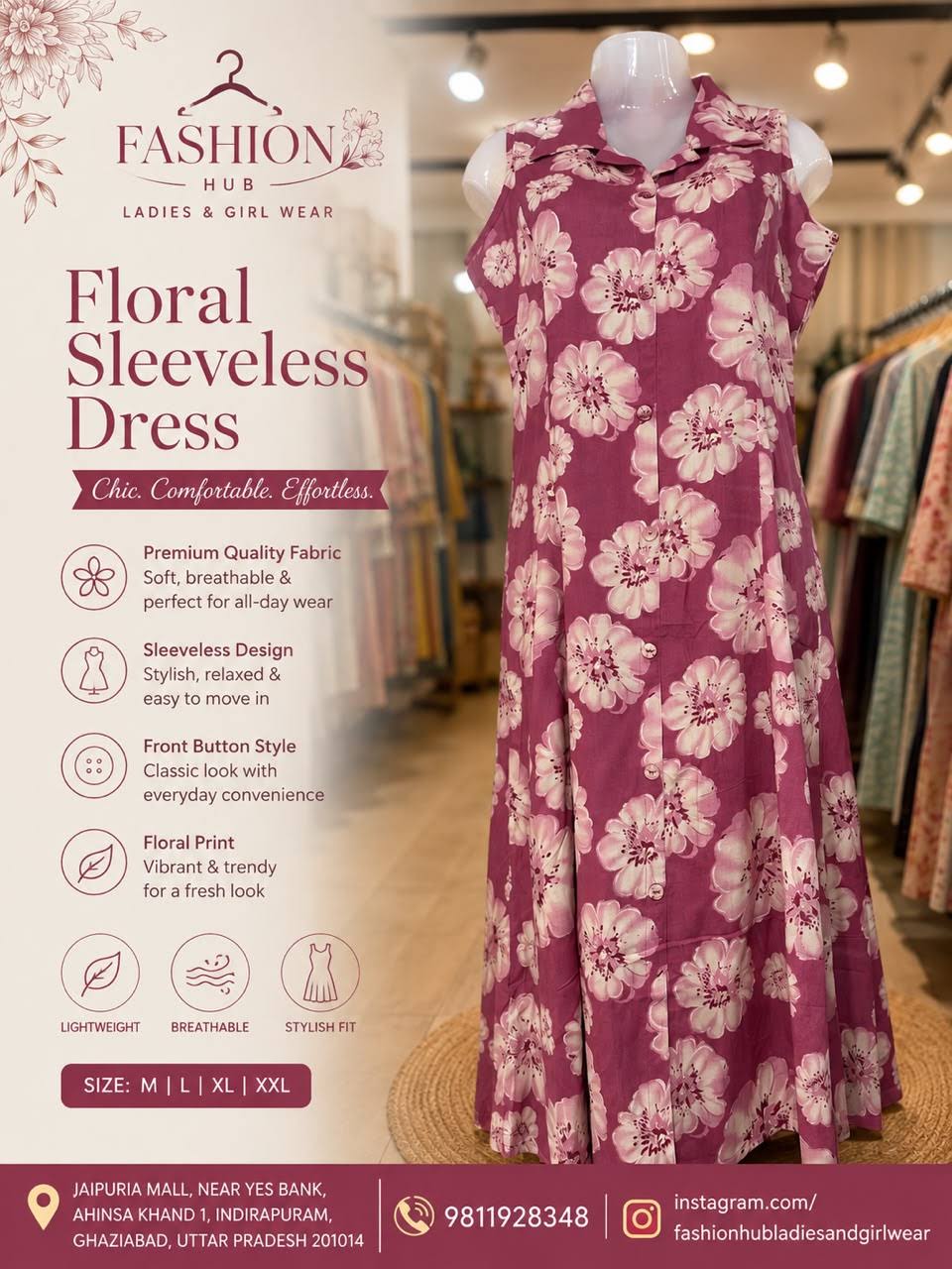 Floral Sleeveless Front-Button maxi Dress product image