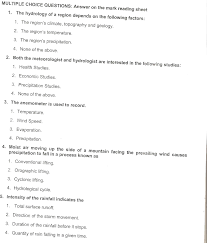 Solved Multiple Choice Questions Answer On The Mark Read Chegg Com