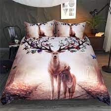 See more ideas about duvet covers, duvet, printing double sided. New Elk Bedding Set Queen Floral Moose Duvet Cover Animal Reindeer Bedspreads For Kids Deer Bedspread Bed Set 3pcs Duvet Cover Aliexpress