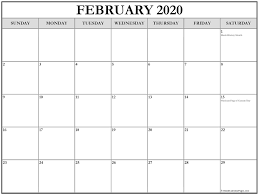 Collection Of February 2020 Calendars With Holidays In 2020 Us Holiday Calendar Usa Calendar Calendar