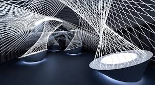Interactive Light And Sound Installation Plays Like A Guitar Sound Installation Installation Art Sound Art