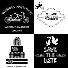 Wedding clip art leave a comment. Free Vector Black And White Wedding Invitations Collection