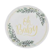 Oh Baby Paper Plates Small Hobby Lobby 1910587 Baby Shower Plates Sage Green Baby Shower Baby Shower Napkins