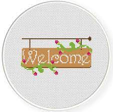 Cross stitch charts available for instant download. Welcome Cross Stitch Pattern Cross Stitch Patterns Cross Stitch Stitch Patterns