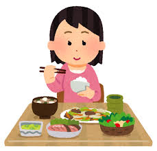 食事をしている女性のイラスト | かわいいフリー素材集 いらすとや