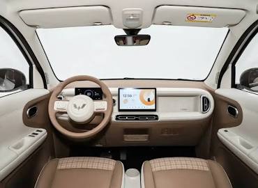 Premium dashboard styling and modern infotainment display inside the vehicle., AI generated