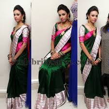 Black And White Striped Saree Blouse Green And White Stripes Saree Fashion Blouse Design Blouse Designs Silk Saree Models