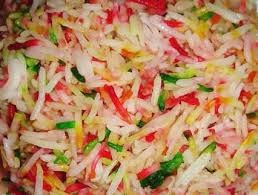 Masukkan beras dan masak nasi seperti biasa. Panas Resepi Nasi Hujan Panas Guna Beras Biasa