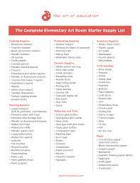 Affiliate links have been provided for your convenience. A Complete List Of Supplies For Your New Art Room The Art Of Education University