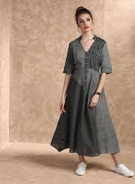 Black And White Striped Maxi Dress Online India Knotty Tales Dark Grey Striped Maxi Dress Striped Maxi Dresses Maxi Dress Maxi Dress Online