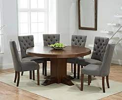 Wherever you live, a dark wood dining room set is the perfect pick. Torino 150cm Dark Solid Oak Round Pedestal Dining Table With Anais Fabric Dark Oak Leg Chairs