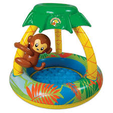 Poolmaster Go Bananas Monkey Baby Pool Multi Baby Pool Toddler Outdoor Kiddie Pool