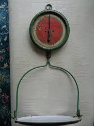 John Chatillon Sons 1914 Antique 20 Lbs Hanging Scale Red Green Porcelain Pan Hanging Scale Clock Wall Clock
