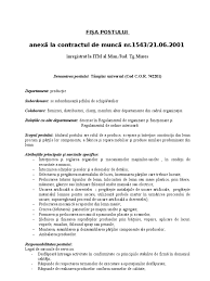 4 luni necesar la calificarii de tâmplar universal conditii de acces: Fisa De Post Tamplar