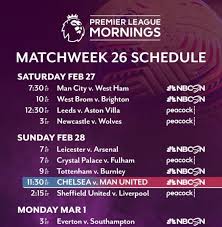 Enter a team or competition. Epl Commentator Assignments On Nbc Sports Gameweek 26 Joripress