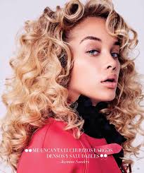 Jasmine Sanders Models Vibrant Styles For Harper S Bazaar Mexico Jasmine Sanders Long Blonde Hair Wild Curly Hair
