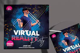 Incredible colorful template for summer parties. Virtual Party Free Psd Flyer Template Studioflyers Com