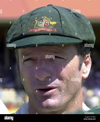 NO COMMERCIAL USE: Australian captain Steve Waugh wearing his recently  renovated original cap, after the toss