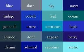 Llr Blue Color Chart Color Shades Colours Color Names