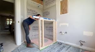 What is a pony wall? chip asked, to which joanna replied, where a pony could come up to it and still, she does see the value in using them for specific circumstances, such as to hide a toilet from the. Guest Bathroom Renovation Shower Pan Pony Wall And Waterproofing