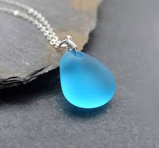 Sea Glass Necklace Sterling Silver 14k Gold Filled Blue Sea Etsy Glass Necklace Sea Glass Jewelry Glass Earrings