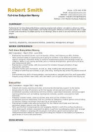 Babysitter Resume Samples Qwikresume