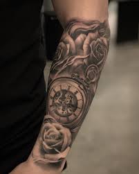 Best Black And Grey Realism Tattoo Artists Near Me Chronic Ink Tattoo Kchen Realism Tattoo Roses Stopwatch Tatuagens