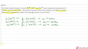 Aston, the inventor of the mass spectrometer (1927) used his new device to study neon. The Three Stable Isotopes Of Neon Ne 20 Ne 21 And Ne 22 Have Respective Abunda Youtube