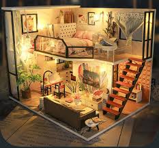 Paper Craft Time Love Miniature Doll House Kit 1 24 With Etsy Tiny House Design Kit Homes Sims House