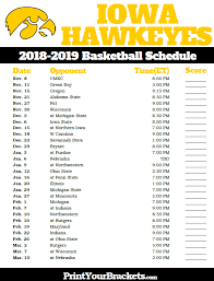 Printable Iowa Hawkeyes Basketball Schedule Basketball Schedule College Basketball Schedule Iowa Hawkeyes