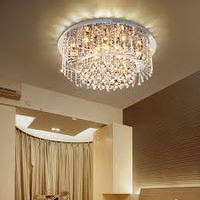 Swirl Crystal Glass Flush Mount Light Fixture Modern Sparkling Close To Ceiling Light For Bedroom Living Room Susuohome Com