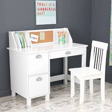 Kidkraft Kids Writing Desk And Chair In White Kids Study Desk White Study Desk Desk With Drawers