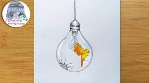 I will show you how to draw a light bulb step. How To Draw A Little Bird Inside Bulb Easy Pencil Sketch For Beginners Creative Drawing Social Useful Stuff Handy Tips