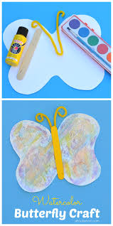 Watercolor Butterfly Craft For Kids Butterfly Crafts Preschool Butterfly Crafts Spring Crafts For Kids