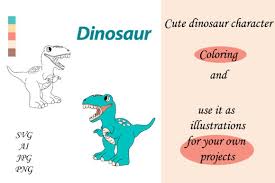 The spruce / wenjia tang take a break and have some fun with this collection of free, printable co. Cute Dinosaur Coloring Page Dinosaur Grafico Por Vitaminka26 Creative Fabrica