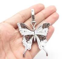 925 Sterling Silver Olivia Ice Pave C Z Butterfly Pendant