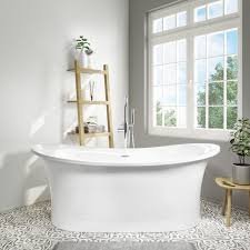 The tub features a construction that's pleasing to the eye and acrylic material that's warmer to the touch than standard tubs for a seamless blend of aesthetics and functionality. Torrelino Freestanding Bath Double Ended Slipper 1700 X 800mm Better Bathrooms