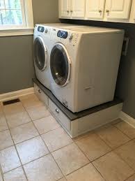 Based on lg twinwash, these smaller washers sit underneath the main washer so you is it worth the price tag? Laundry Pedestal Custom Built Washer Dryer Base Cabinet With Granite Top Washer And Dryer Pedestal Laundry Room Remodel Laundry Pedestal