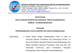 Hasil akreditasi sekolah dinyatakan dalam peringkat akreditasi sekolah. Sk Perpanjangan Status Legalisasi Sekolah Madrasah Terbaru 2019 Panduan Bisnis Online