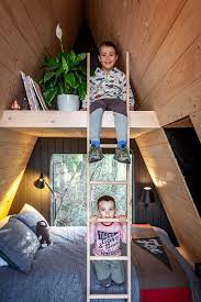 Home furniture sports & outdoors all delivery options same day delivery include out of stock bookcase headboards bunk beds canopy beds cots daybeds loft. Small A Frame Treehouse In The Woods Made From Recycled Materials