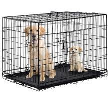 Dog Crate Dog Cage Pet Crate 48 Inch Folding Metal Pet Cage Double Door W Divider Panel Dog Kennel Leak Proof Plastic Tray Wire Animal Cage Buy Online In Montenegro At Desertcart 80285990