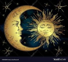 Crescent Moon And Sun Vector Soidergi Moon And Sun Painting Moon Stars Art Moon Art