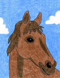 Horse coloring page to download : Easy How To Draw A Horse Head Tutorial And Horse Head Coloring Page