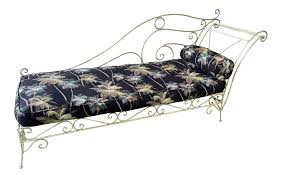 Check out our patterned chaise selection for the very best in unique or custom, handmade pieces from our sofas & loveseats shops. 1980s Wrought Iron Chaise Lounge With Palm Tree Patterned Back Cushion And Pillow Chairish