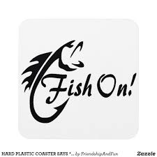 Hard Plastic Coaster Says Fish On Zazzle Com Fish Silhouette Fish Stencil Fish Clipart